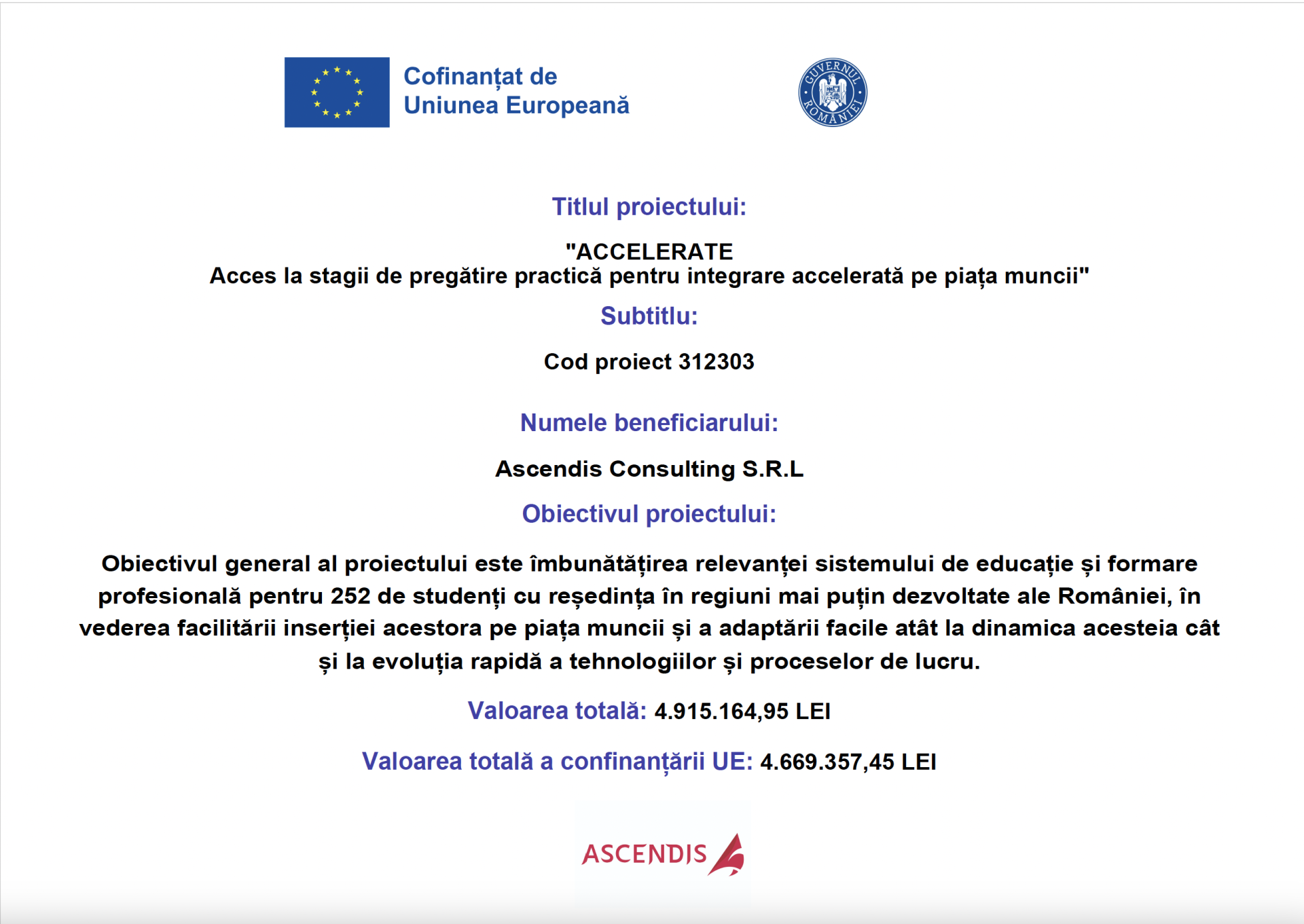 Peste 252 de studenți din România implicați în stagii de practică și cursuri de antreprenoriat